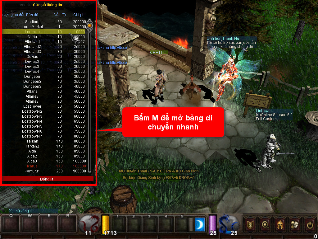 Chức năng chính của Game MU Thánh Địa