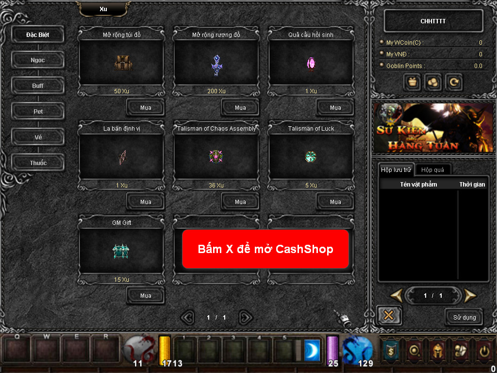 Chức năng chính của Game MU Thánh Địa